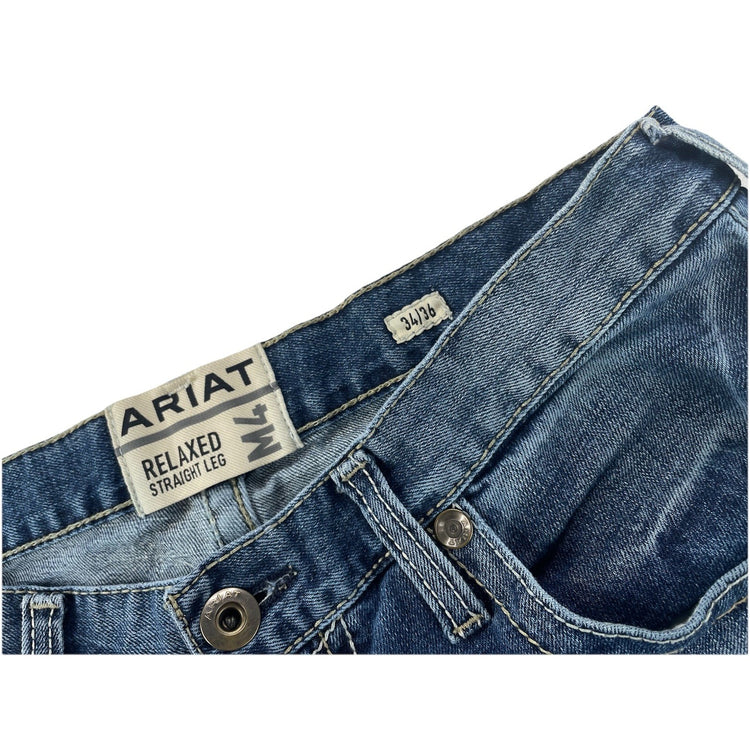 Men’s Ariat M4 Relaxed Straight Leg Blue Jeans Size 34x36
