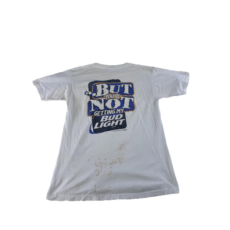 Mens Vintage 1990s Bud Light ‘I Love You Man’ White T Shirt Size Large