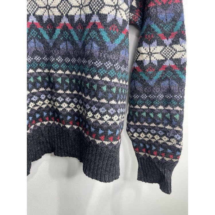 Adult VTG Northern Isles Winter Snowflake Christmas Crewneck Sweater Sz XL