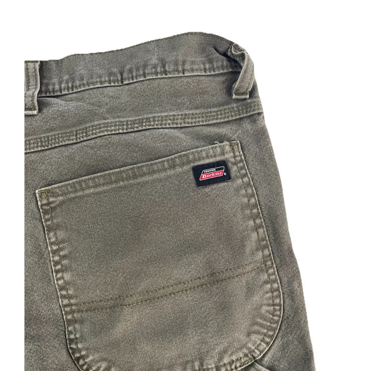 Mens Genuine Dickies Dark Gray Canvas Carpenter Work Pants Size 34x32