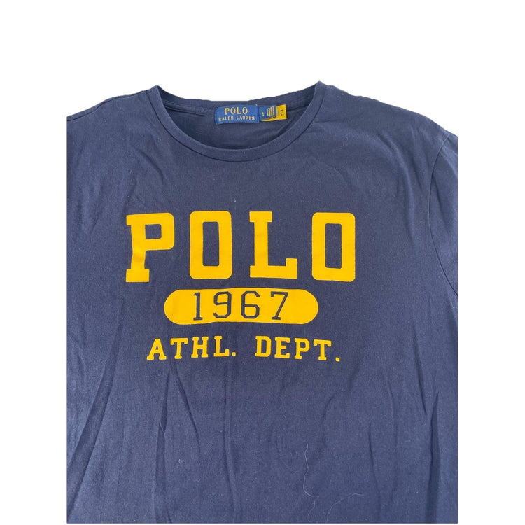 Mens Polo Ralph Lauren 1967 ATHL. DEPT. Navy Blue Graphic T Shirt Size Large