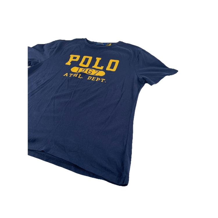 Mens Polo Ralph Lauren 1967 ATHL. DEPT. Navy Blue Graphic T Shirt Size Large