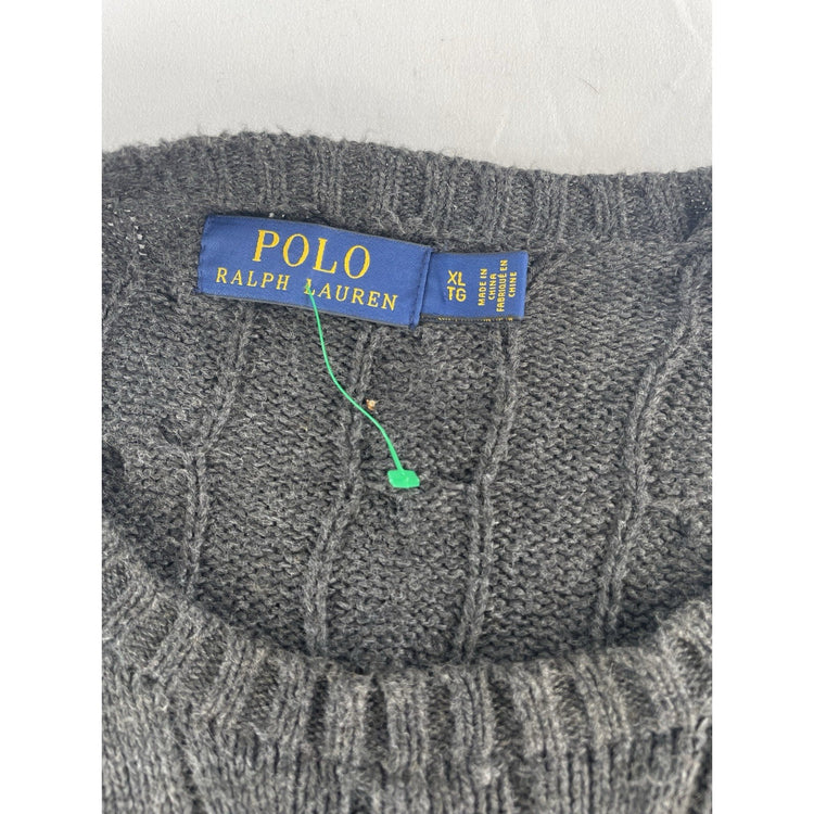 Mens Polo Ralph Lauren Dark Gray Knitted Sweater Size Xl