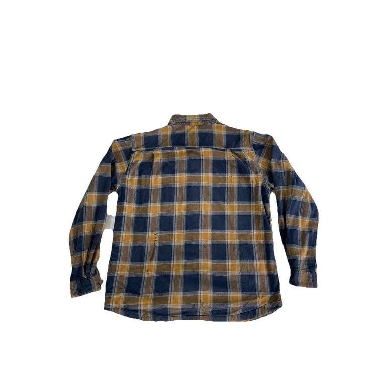Mens Carhartt Relaxed Fit Plaid Multicolor Button-Up Sherpa Lined Flannel Size L