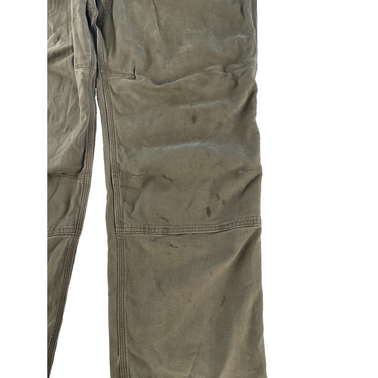 Mens Carhartt Moss Green Relaxed Fit Double Front Canvas Work Pants 42x32