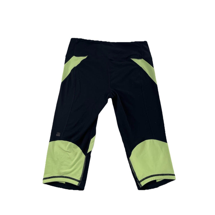 Women’s PINK Victoria Secret Black And Lime Green Sport Leggings Size L