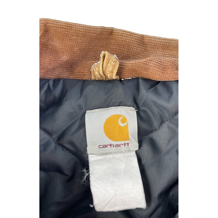 Men Carhartt Carhartt Brown Distressed Quilt Lined Traditional Jacket Size XL