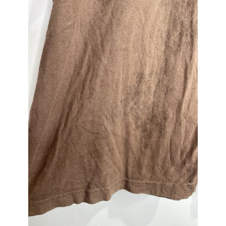 Men’s Vintage Y2K Brad Butter Brown Skeleton Crosses Rhinestone Sz Large