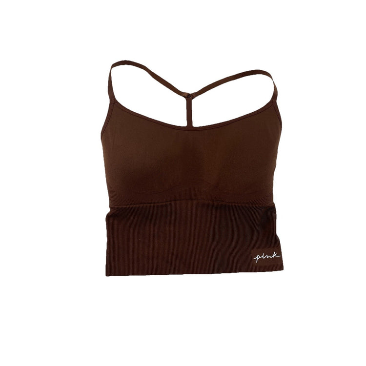 Womens PINK Brown Sports Bra Size Small