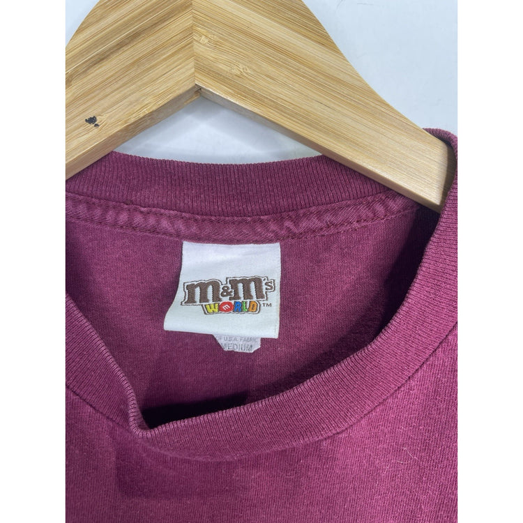 Men’s Vintage Mars Candy Distressed M&Ms World Las Vegas T-Shirt Maroon Sz M