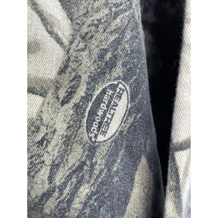 Men’s VTG Ranger Real-tree Camo Button Up Hunting Shirt Press Stud Pockets Sz L