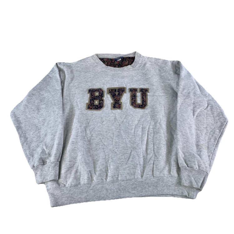Womens BYU Cougars Gray Patch Sweater Size Large