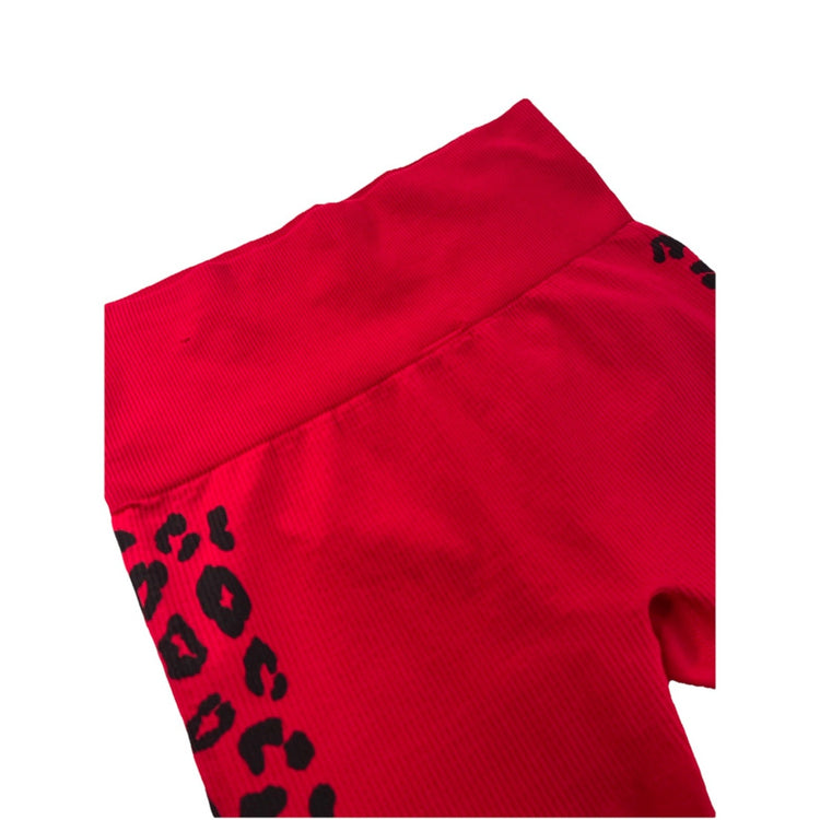 Womens Victoria’s Secret PINK Red Leopard Print Leggings Size Medium