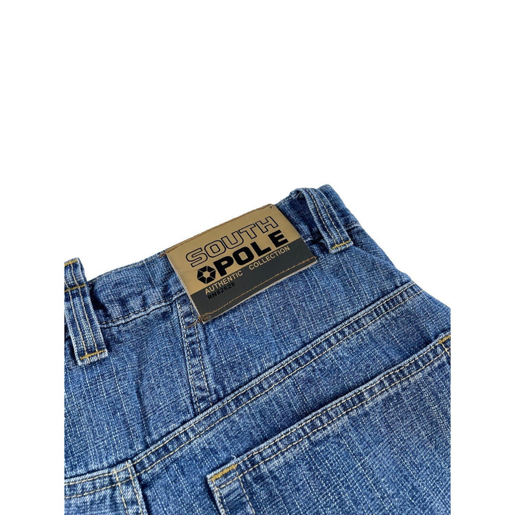 Mens Vintage Southpole Baggy Wide Leg Hip Hop Skate Denim Jeans Size 34