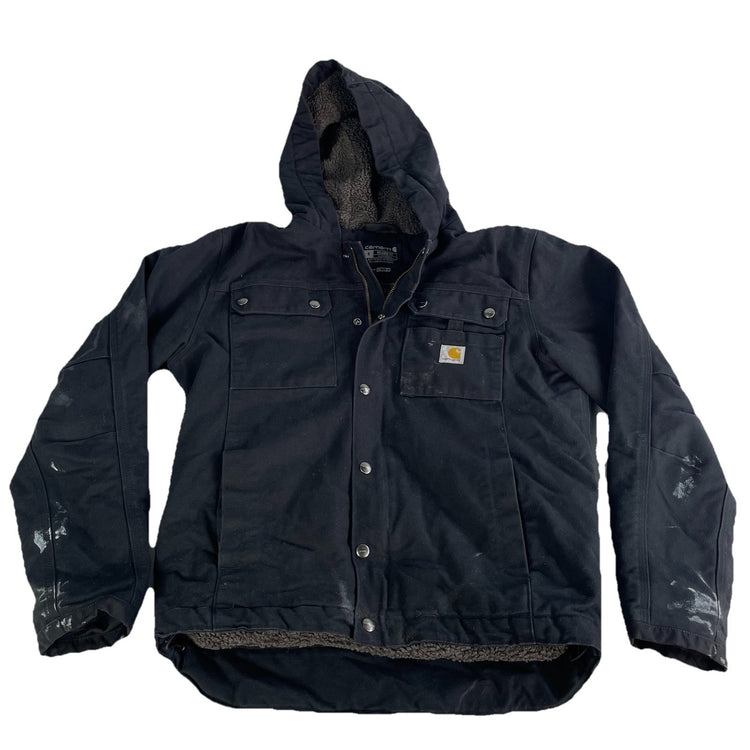 Mens Carhartt Washed Duck Insulated Bartlett Jacket In Black Size S