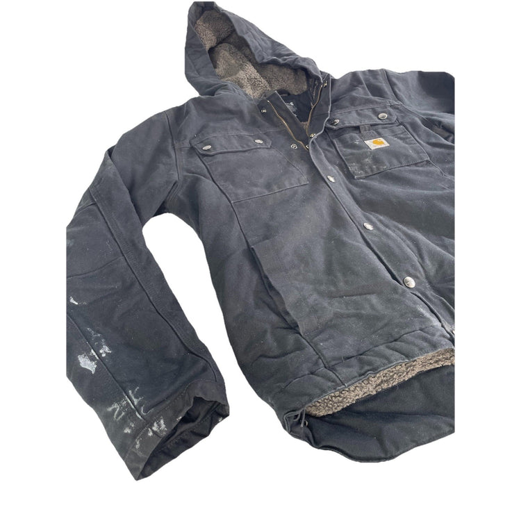 Mens Carhartt Washed Duck Insulated Bartlett Jacket In Black Size S