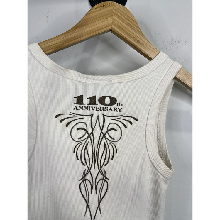 Women’s Harley-Davidson White Gold 110th Anniversary Bling Wings Tank Top Sz XS