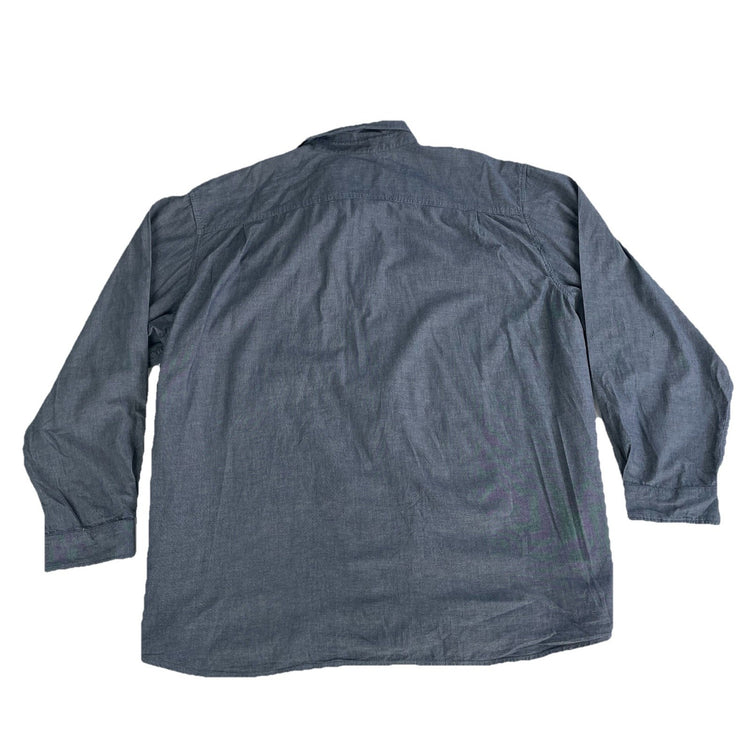 Mens Carhartt Light Blue Loose Fit Chambray Long Sleeve Shirt Size 4XL