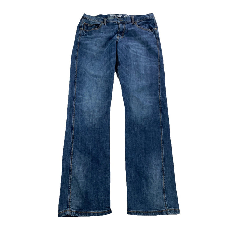Men’s Wrangler Retro Slim Straight Medium Wash Blue jeans Size 36x34