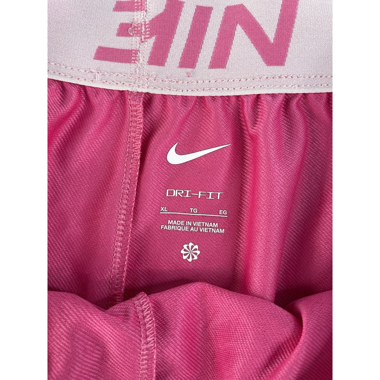 Nike Dri-FIT Women's Pink Athletic Training Shorts with Drawstring, Size XL
