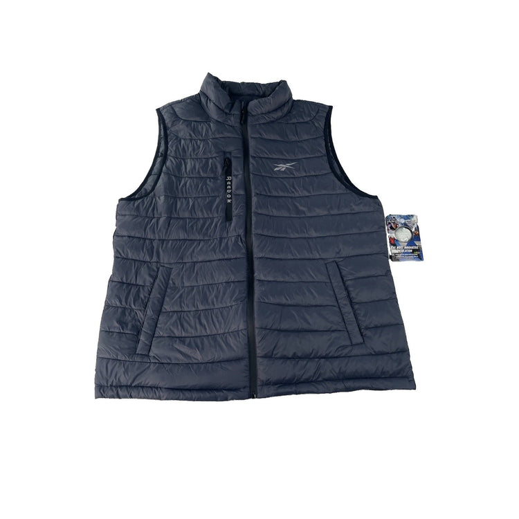 Mens Reebok Grey Zip Up Puffer Vest Size XL