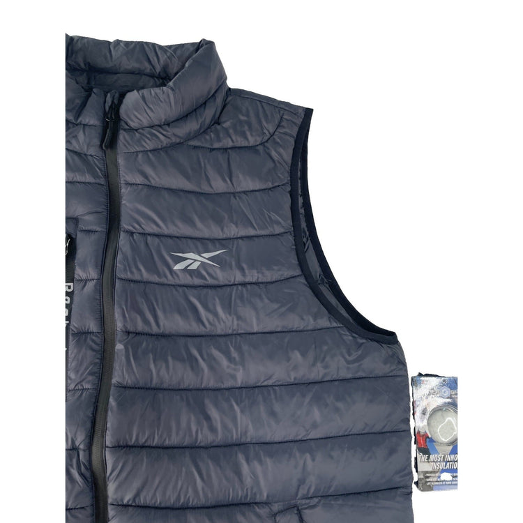Mens Reebok Grey Zip Up Puffer Vest Size XL