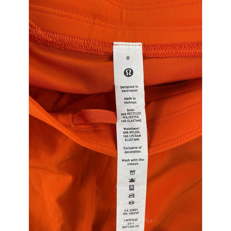 Women's Lululemon Athletica Bright Orange Lightweight Athletic Joggers Size 8