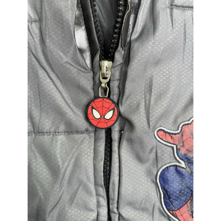 Youth VTG Marvel’s Spider-Man Red And Gray Puffer Hooded Jacket Sz 5/6