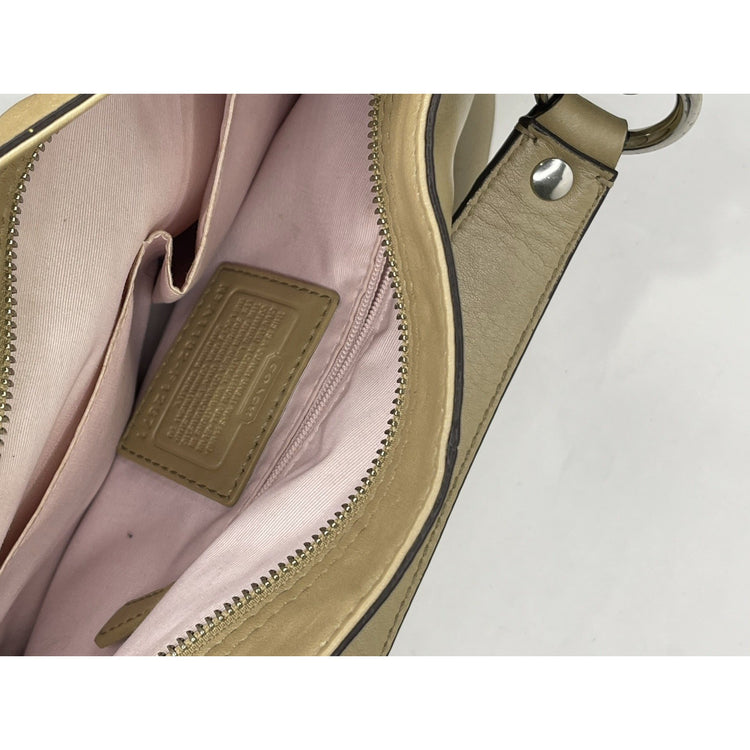 Coach handbag Purse bag F12671 Beige Leather Vintage