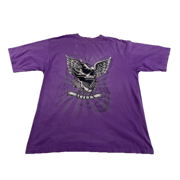 Men’s Graphic Avirex Purple Skull Graphic Tee Size L