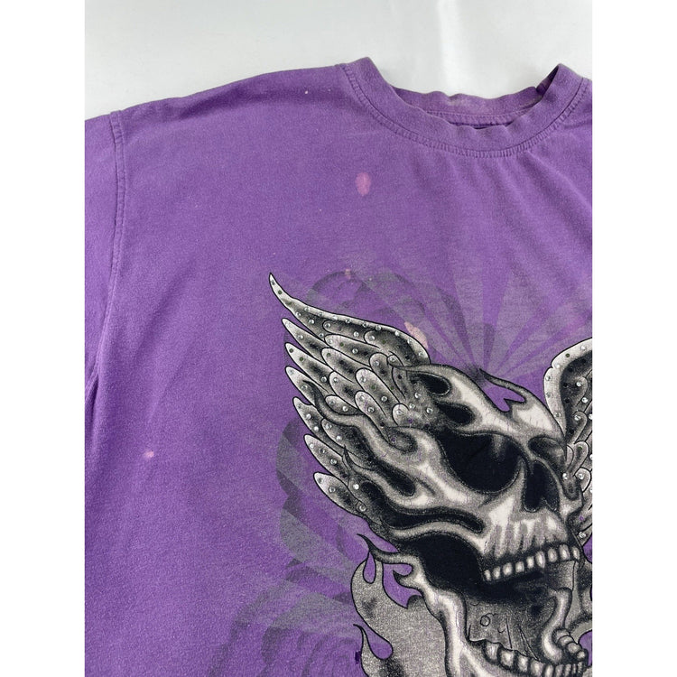 Men’s Graphic Avirex Purple Skull Graphic Tee Size L