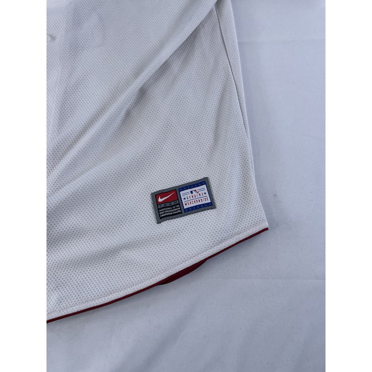 Mens Nike White Houston Astros Andy Pettitte Button Up Jersey Size Medium