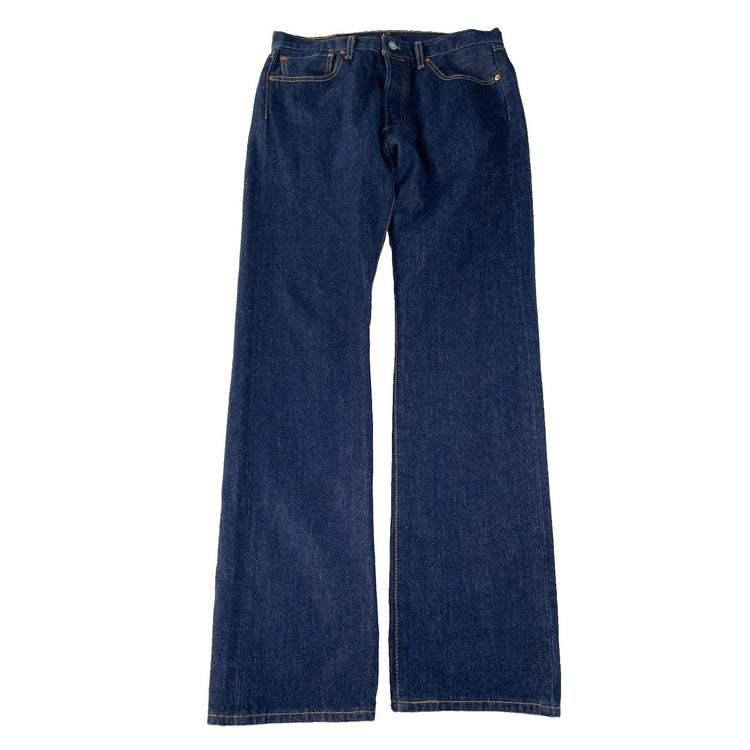 Mens Levis 501 Dark Wash Indigo Blue Rigid Button Fly Jeans SIZE 32x34