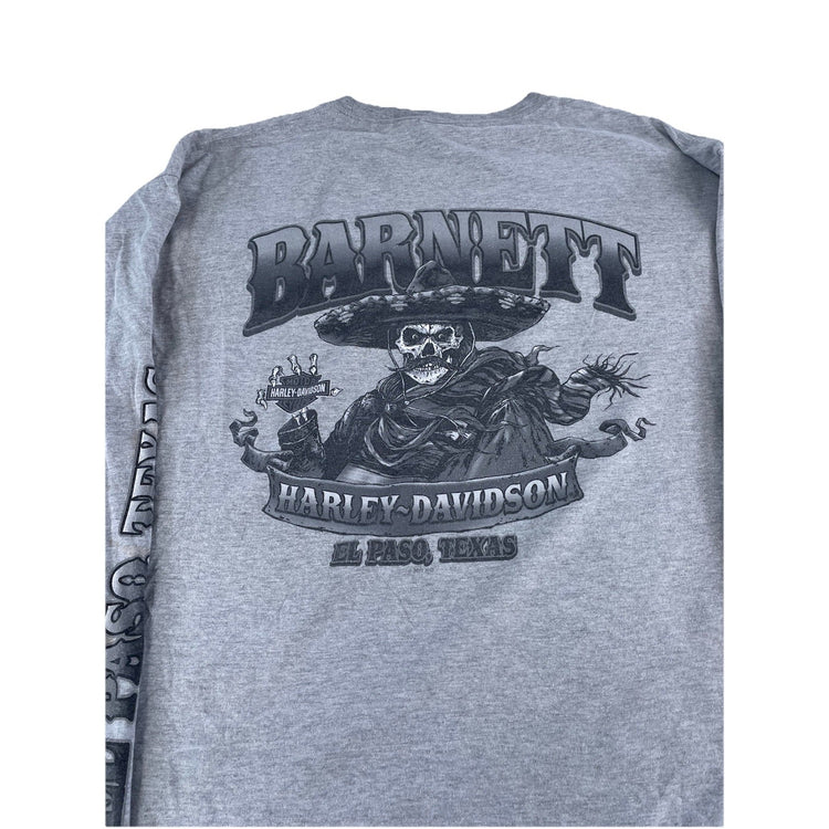 Men Hanes BeefyT Harley Davidson Barnett El Paso Graphic LongSleeve Shirt SizeXL