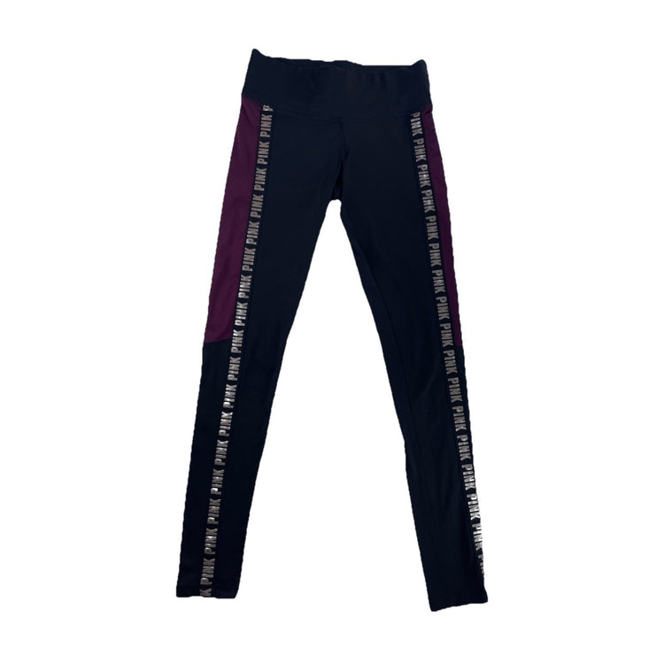 Womens Victoria’s Secret PINK Maroon & Black Leggings Size XS