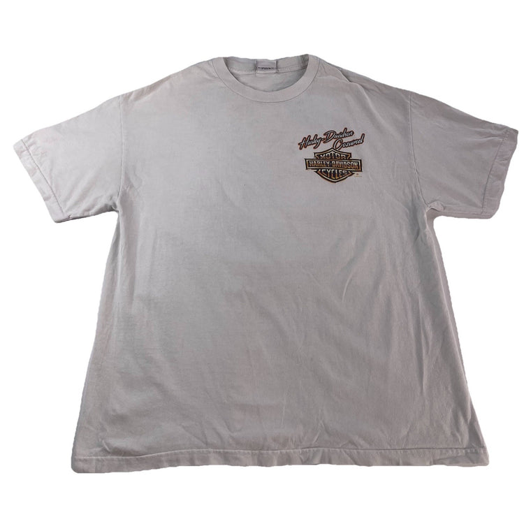 Mens Harley Davidson White Cozumel Mexico T Shirt Size XL