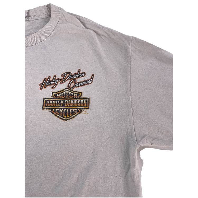 Mens Harley Davidson White Cozumel Mexico T Shirt Size XL