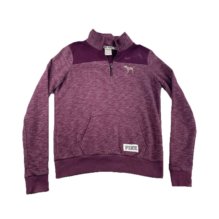 Women’s PINK Victoria Secret Berry Purple 1/2 Zip Up Sweatshirt Size XS