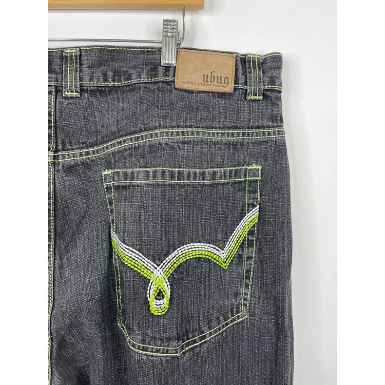 Y2K Men’s UBUG Black Denim Jeans Size 44x32
