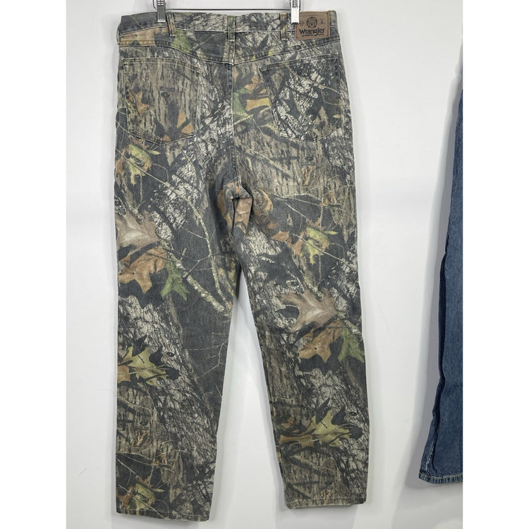 Vintage Men’s Wrangler Camo Double Knee Jeans Pants Mens 37x33 Faded Camouflage