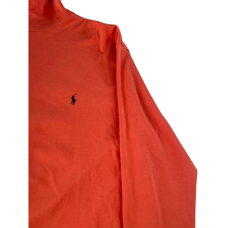 Women's Ralph Lauren Sport Coral Mock Neck Long Sleeve Shirt SIZE XL