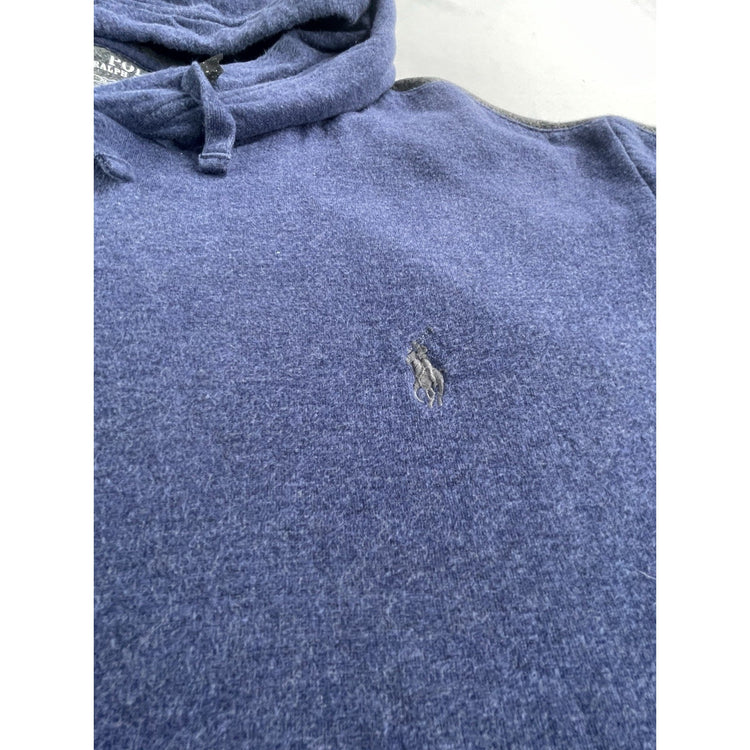 Mens Polo Ralph Lauren Size XL Navy Blue & Grey Hooded Sweater