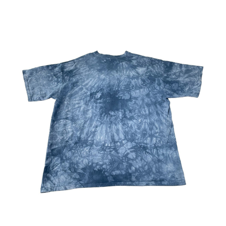Mens Vintage The Mountain 1999 Bob Henley NWF Wolf Waterfall Tie Dye Tee Size XL