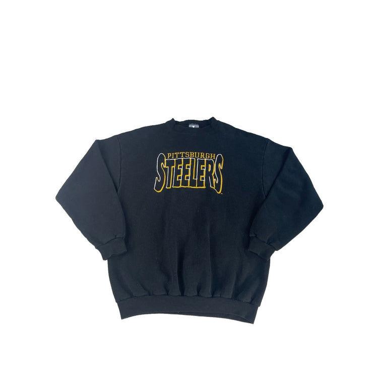 Mens Vintage Logo 7 Pittsburgh Steelers Embroidered Crewneck Sweatshirt Size L