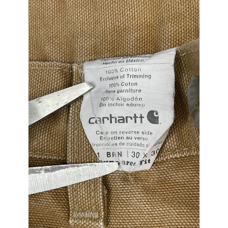 Carhartt B01 Brown Duck Canvas Work Pants Men’s 30x30 Dungaree Fit Double Knee