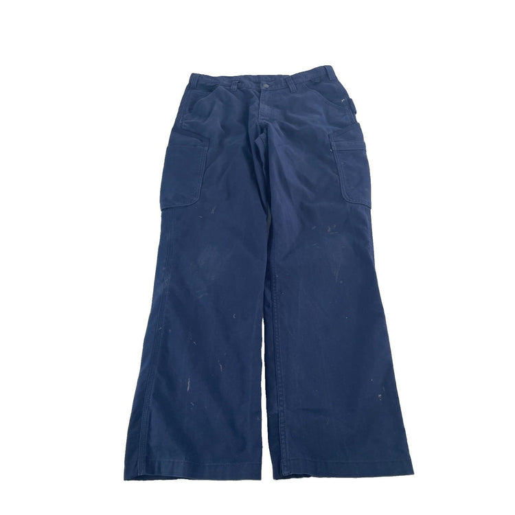 Mens Carhartt Navy Blue Loose Fit Carpenter Style Jeans Size 33X32