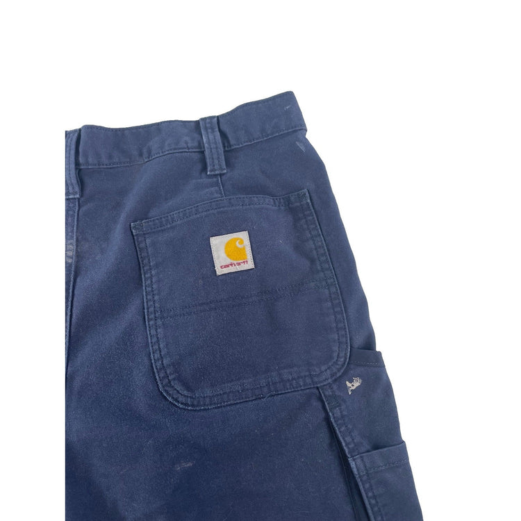 Mens Carhartt Navy Blue Loose Fit Carpenter Style Jeans Size 33X32