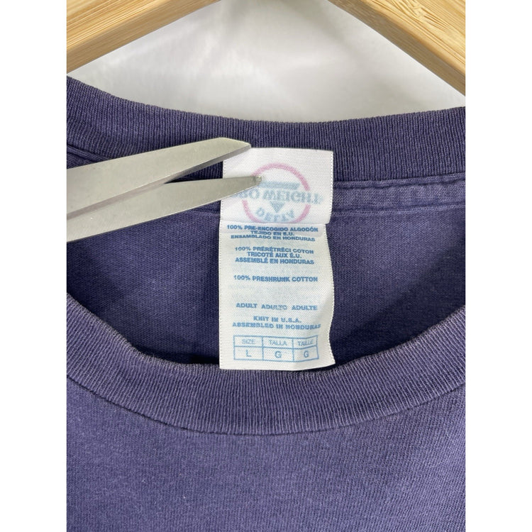 Vintage Living Epistles Christian Jesus Dark Blue Graphic T Shirt Sz Large