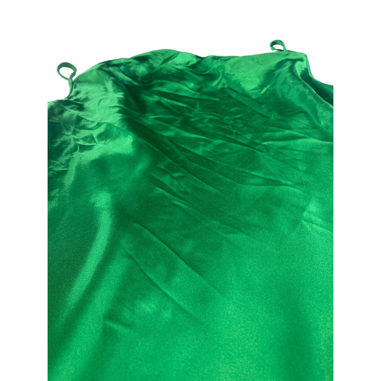 Women's Bebe Green Satin Slip Dress, Size L