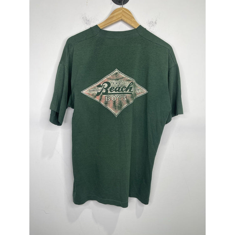 Men’s Vintage 90s green Local Crew The Beach Boys Short Sleeve T Shirt Sz XL